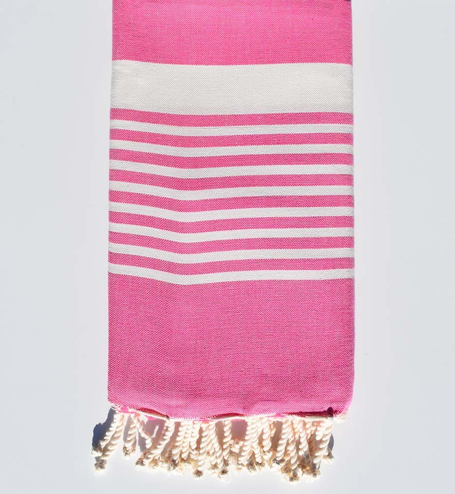 Serviette de plage arthur rose bonbon Fouta Tunisia - 1