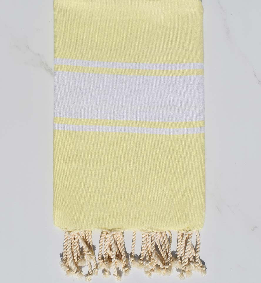 Fouta Plate jaune fluo clair Fouta Tunisia - 2