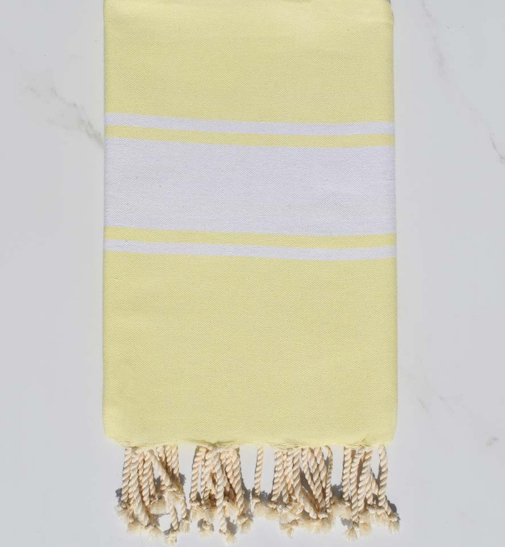 Fouta Plate jaune fluo clair Fouta Tunisia - 2