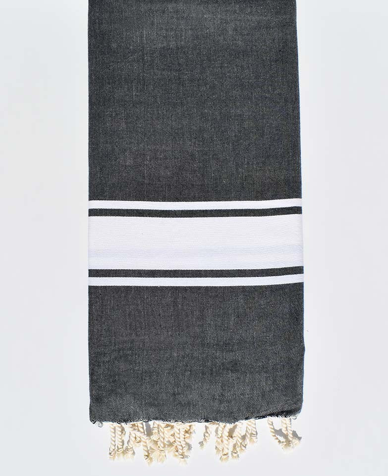 Jeté bleu denim 2m/2m Fouta Tunisia - 1