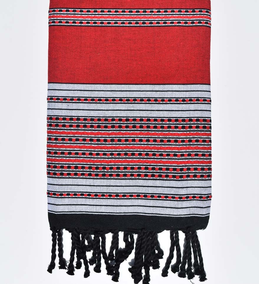 Fouta arabesque rouge Fouta Tunisia - 1