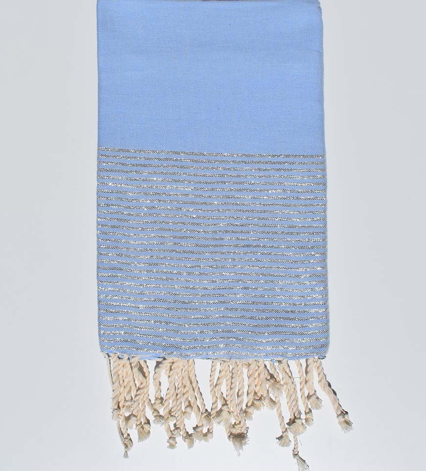 FOUTA Lurex plate bleu ciel  - 1
