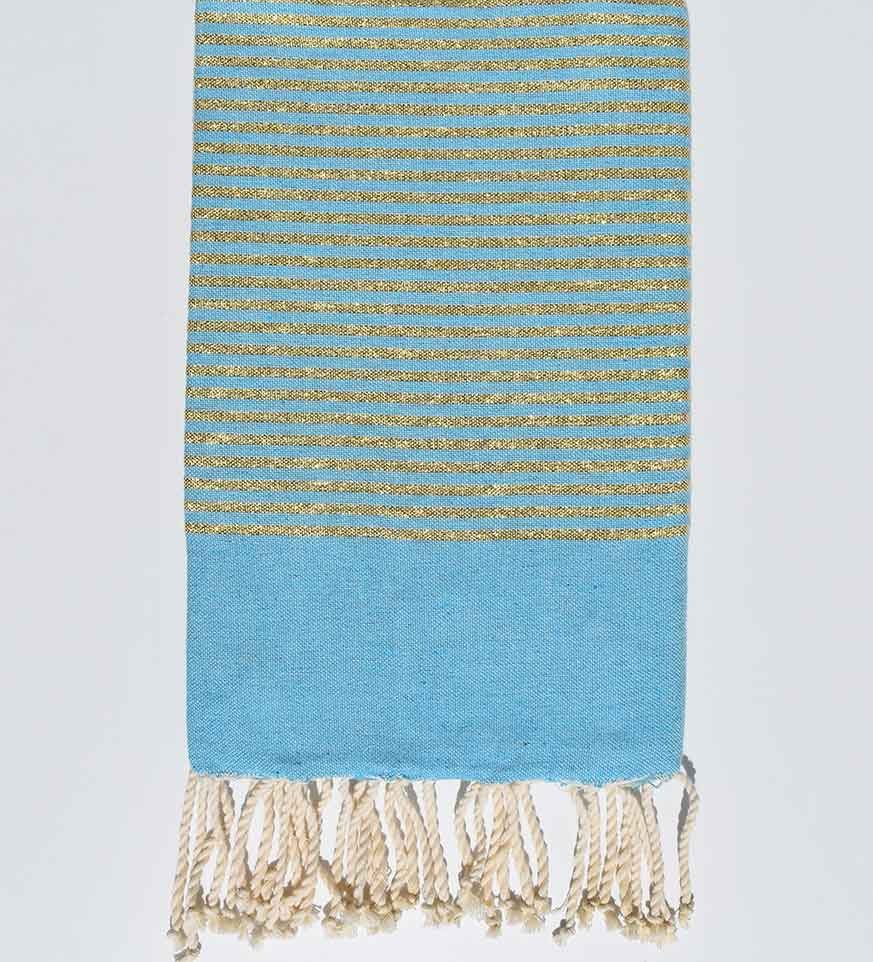 FOUTA Lurex plate bleu céleste  - 1