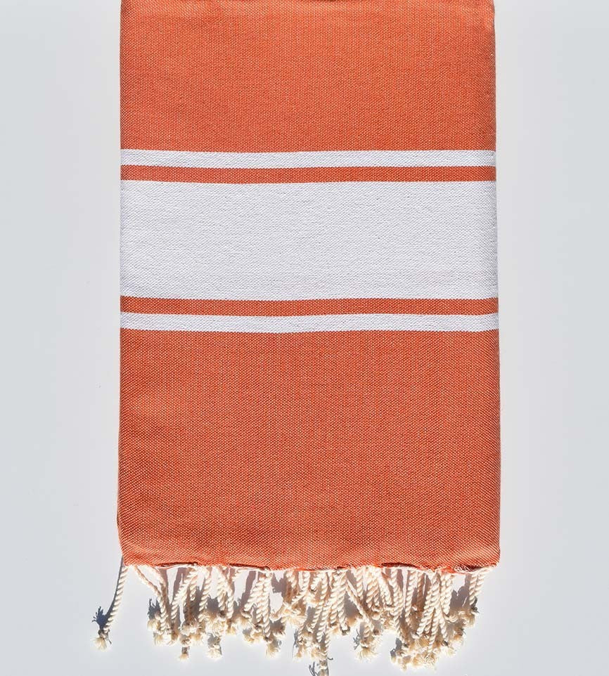 fouta plate orange brûlée Fouta Tunisia - 1