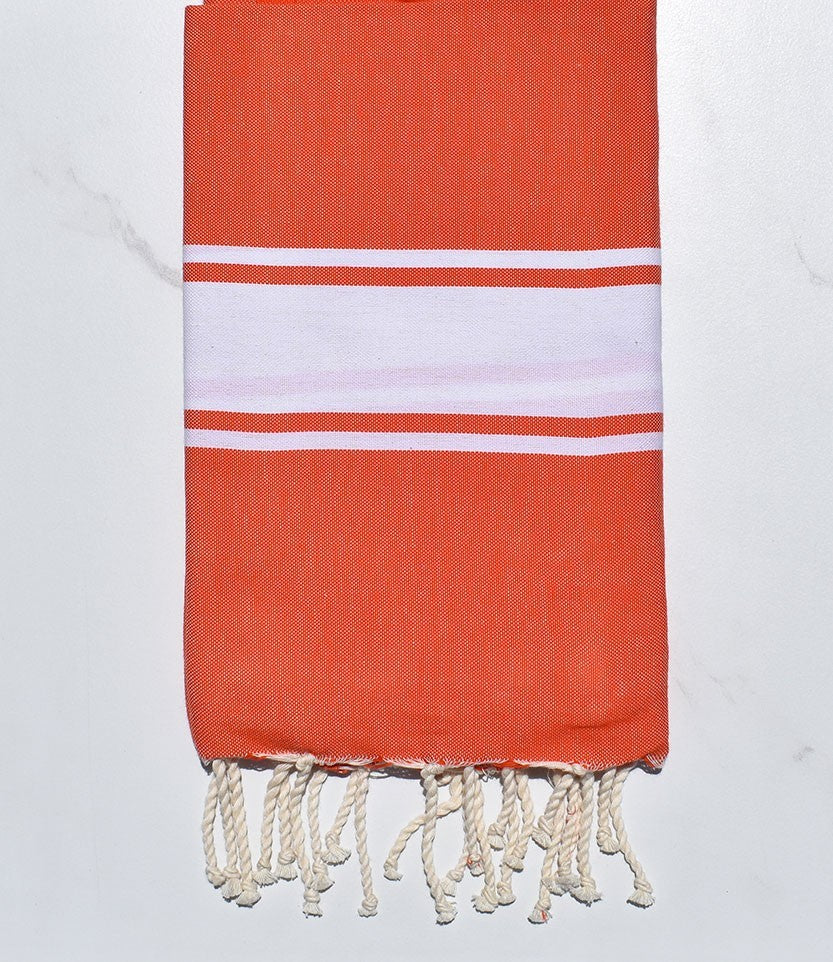 Serviette de plage plate rouge corail  - 1