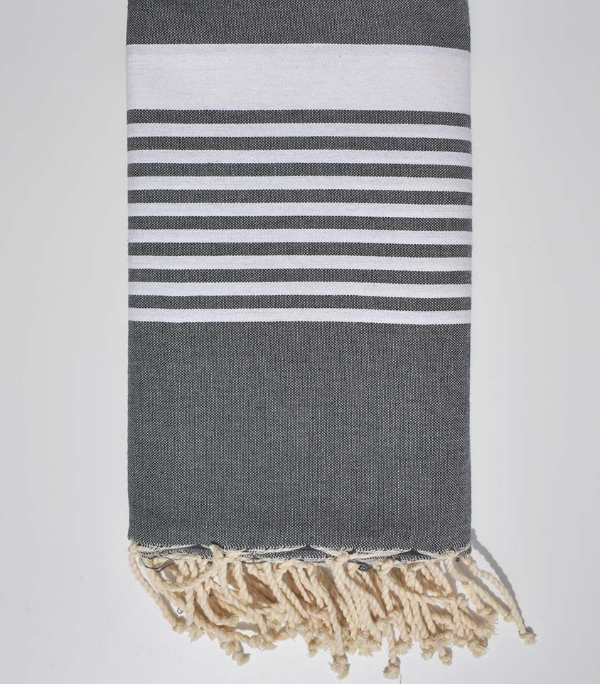 Jeté couple gris foncé 2m*2m Fouta Tunisia - 1