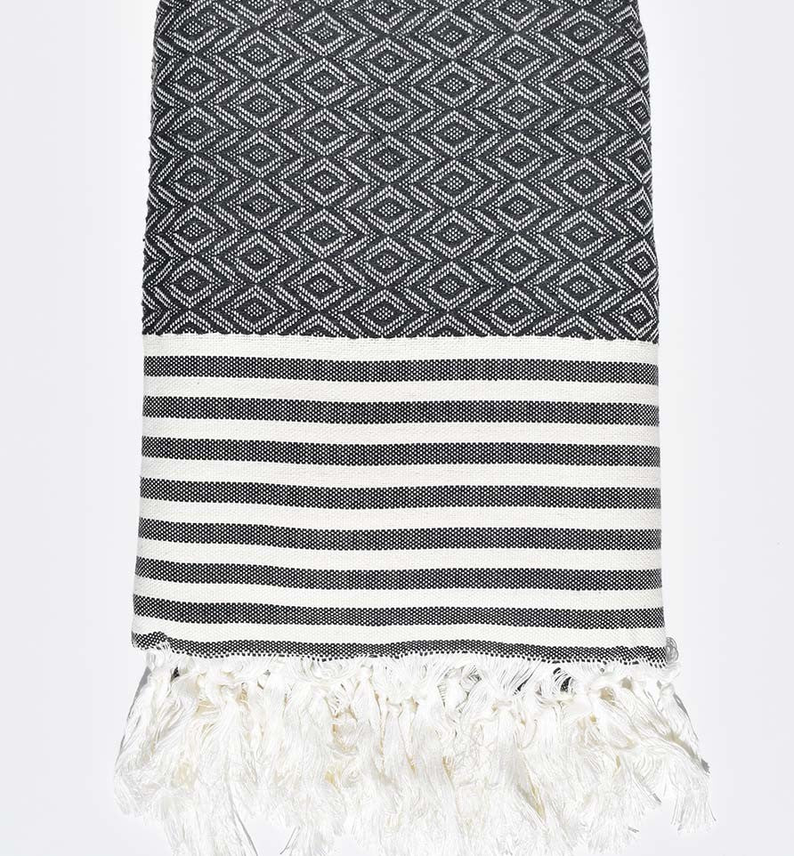 Plaid bleu nuit Fouta Tunisia - 1