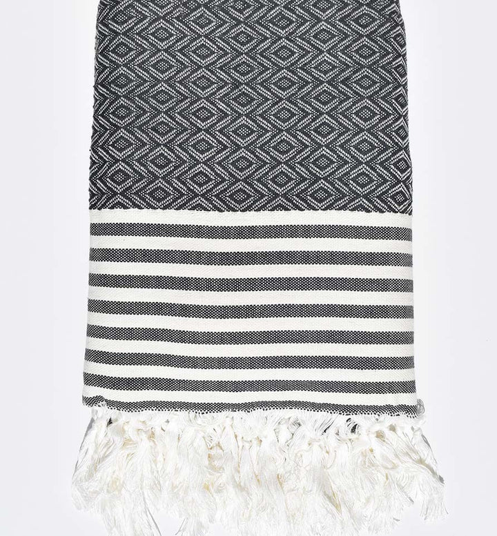 Plaid bleu nuit Fouta Tunisia - 1