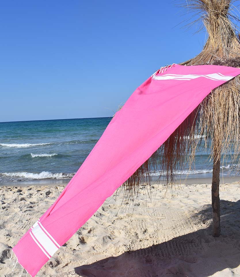 Fouta Plate rose foncé  - 3