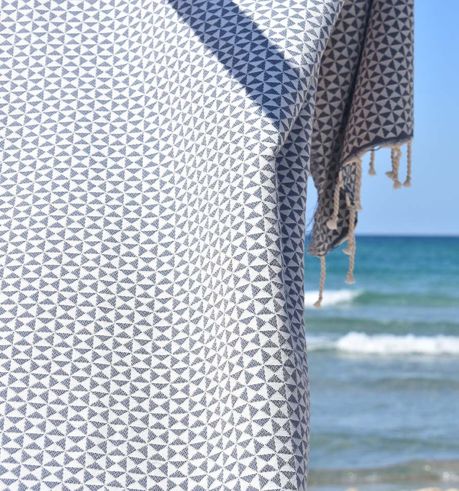 Fouta papillon bleu barbeau foncé Fouta Tunisia - 4