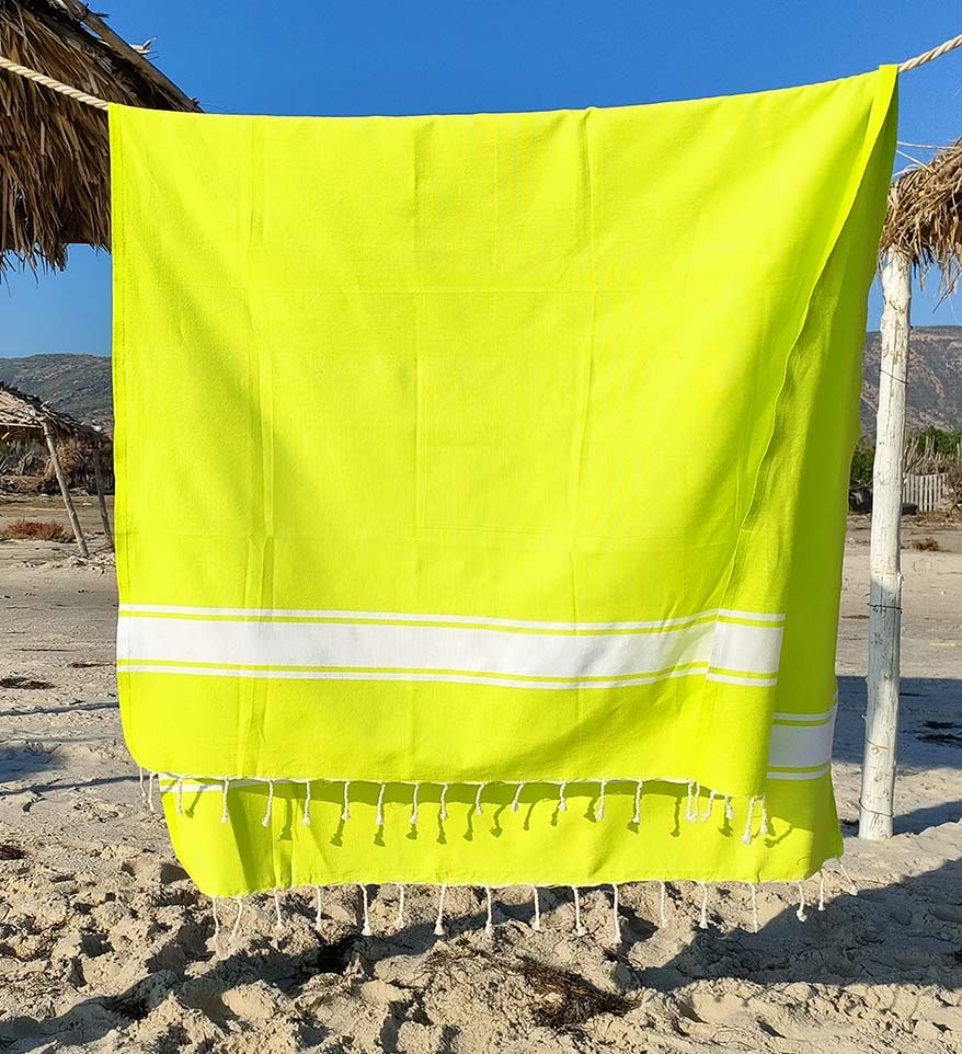 Fouta plate vert chartreuse Fouta Tunisia - 1
