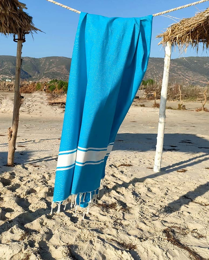 Fouta Plate bleu azur Fouta Tunisia - 3