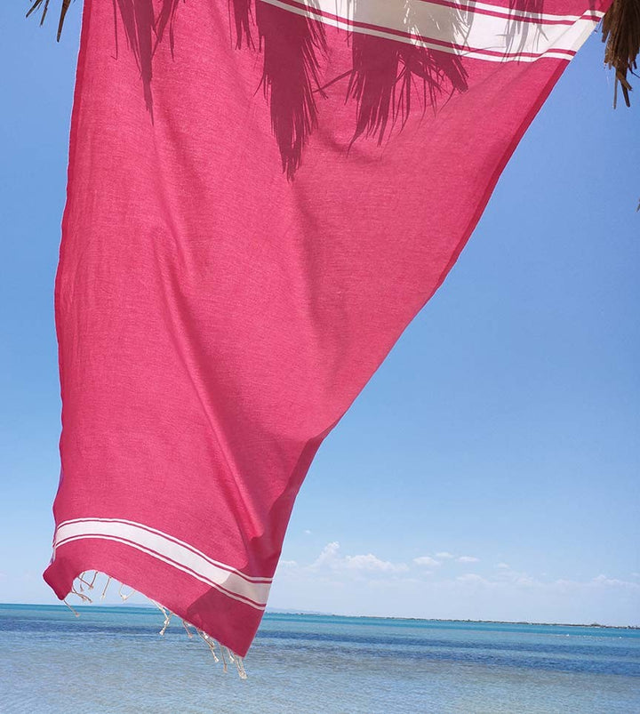 fouta plate rose fushia Fouta Tunisia - 3