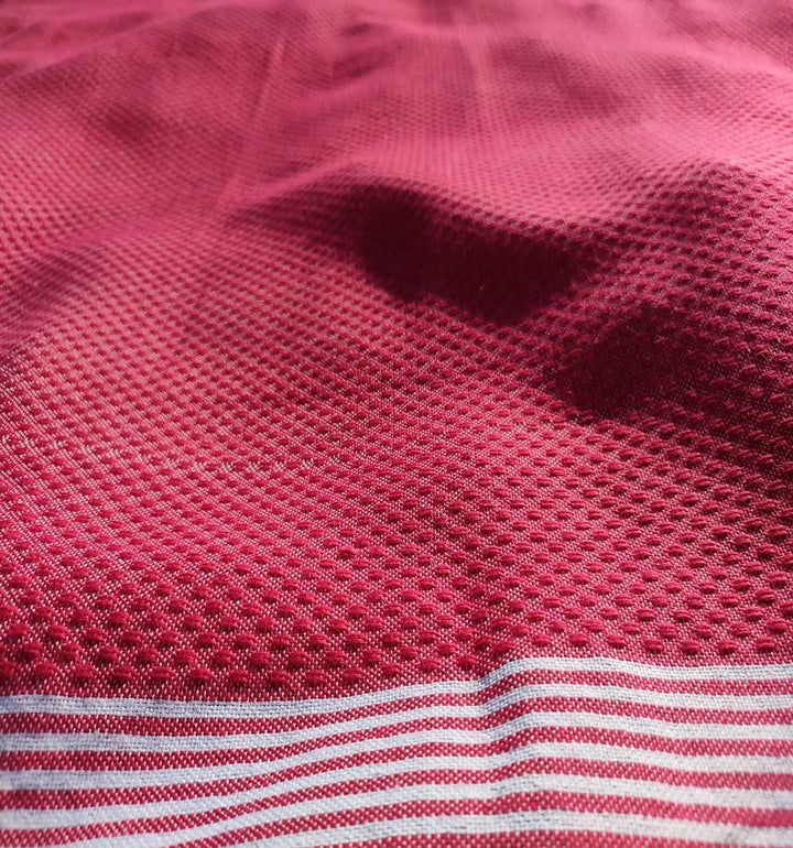 Fouta nid d'abeille rose carmine Fouta Tunisia - 4