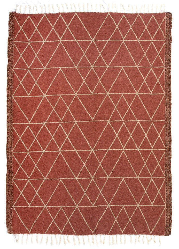 Tapis margoum couleur rouge tomette Fouta Tunisia - 1