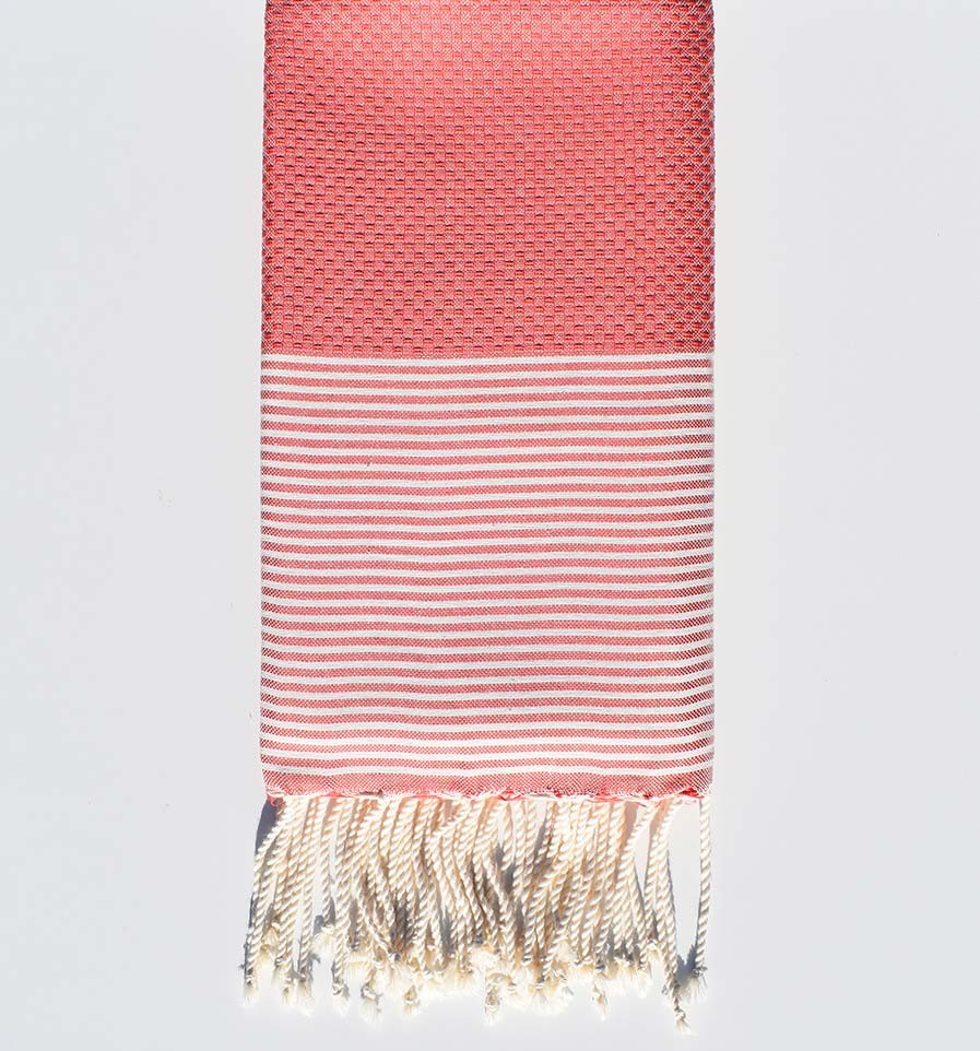 Fouta nid d'abeille rose balais moyen Fouta Tunisia - 1