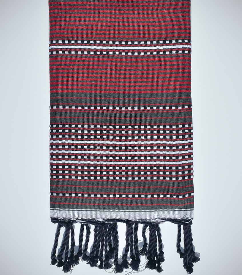 Fouta arabesque rouge andrinople Fouta Tunisia - 1