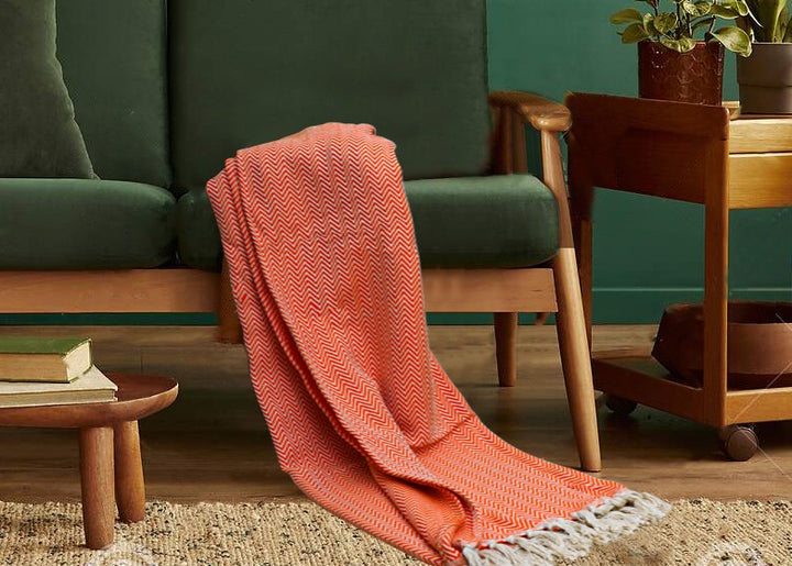 plaid orange Fouta Tunisia - 2