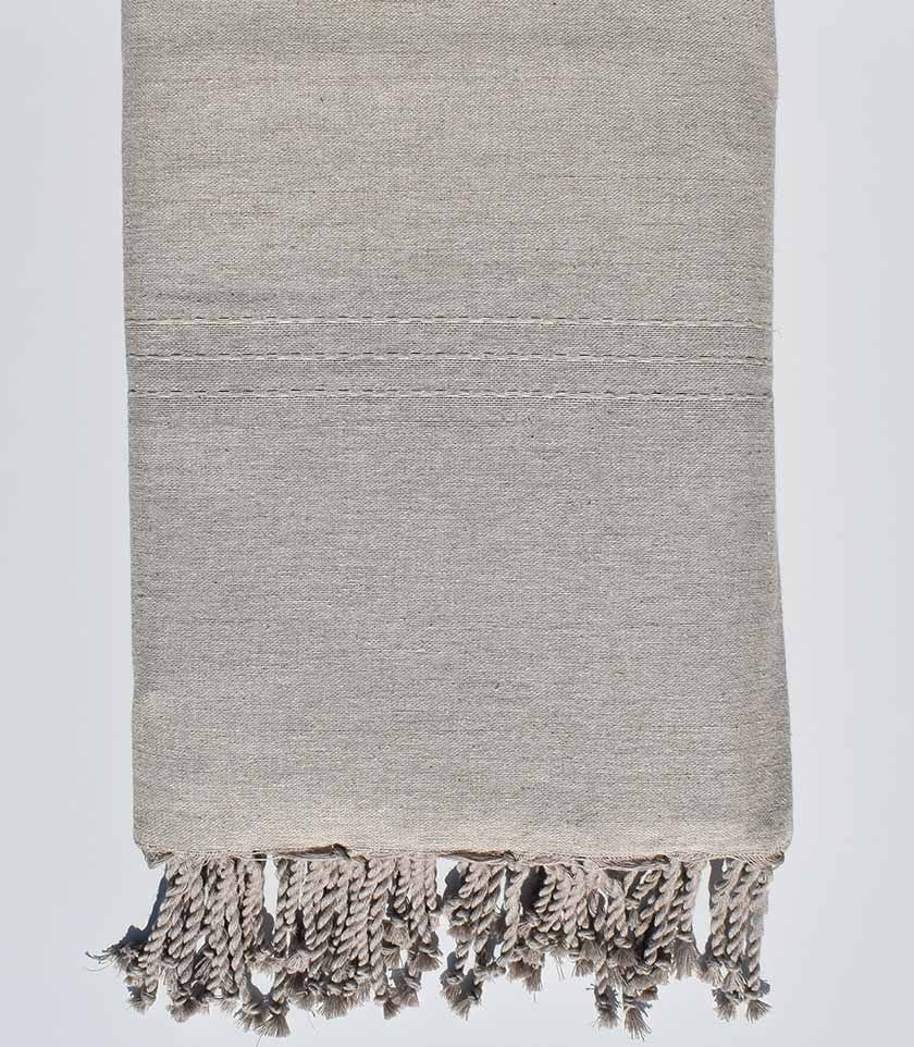 Jeté de lit grège très clair Fouta Tunisia - 1