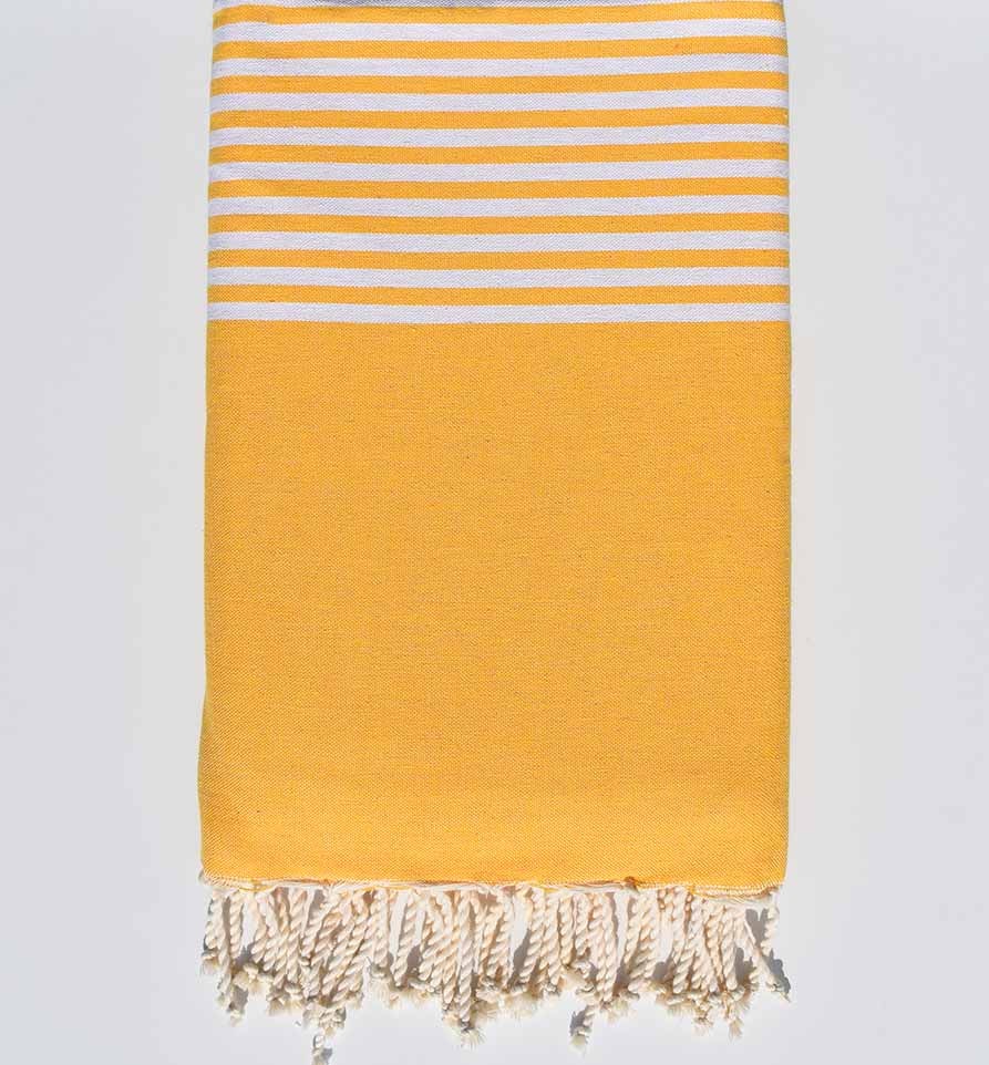 jeté jaune foncé Fouta Tunisia - 1