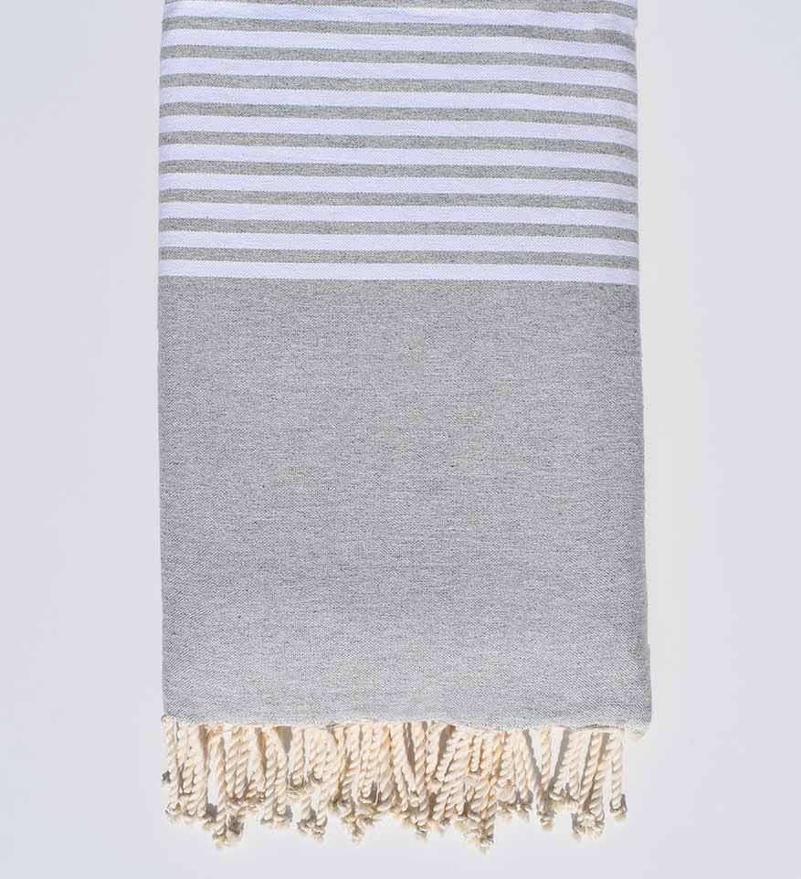 Jeté gris clair 1.90m*3m Fouta Tunisia - 1