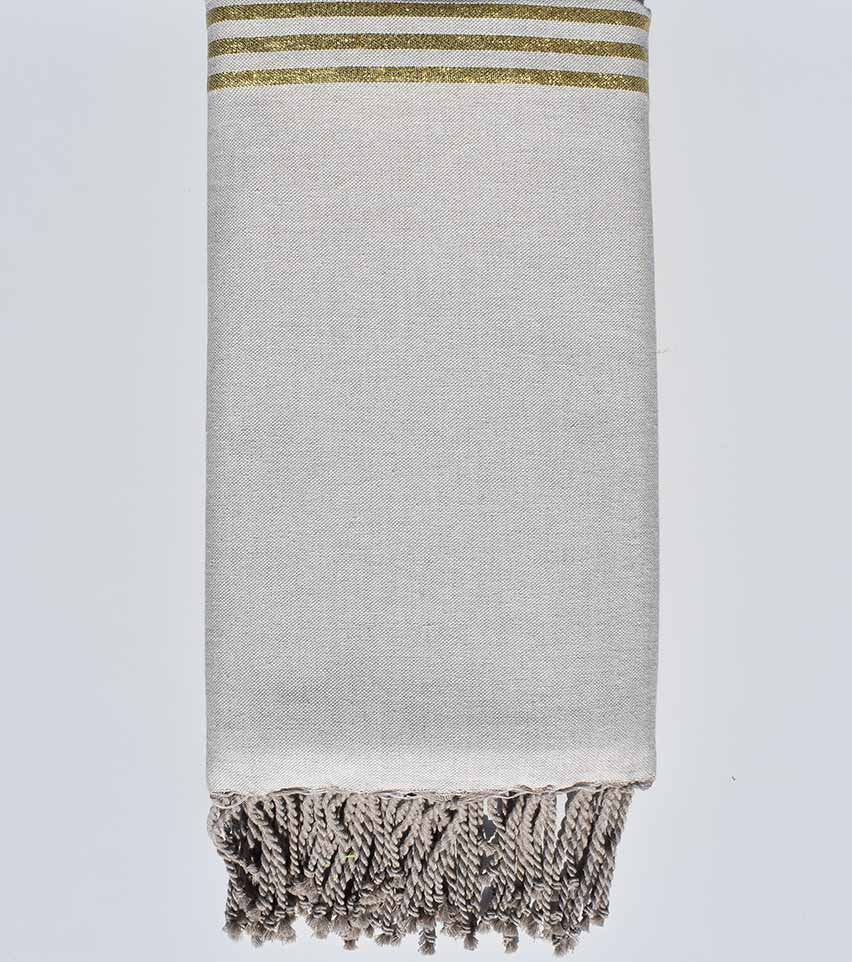 Jeté de canapé argile avec lurex doré Fouta Tunisia - 1