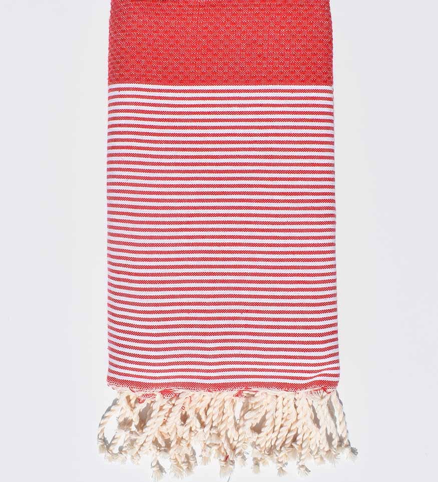 Jeté rouge 2m/2m Fouta Tunisia - 1