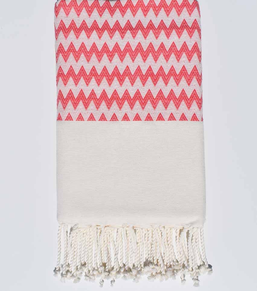 Fouta zigzag incarnadin Fouta Tunisia - 1