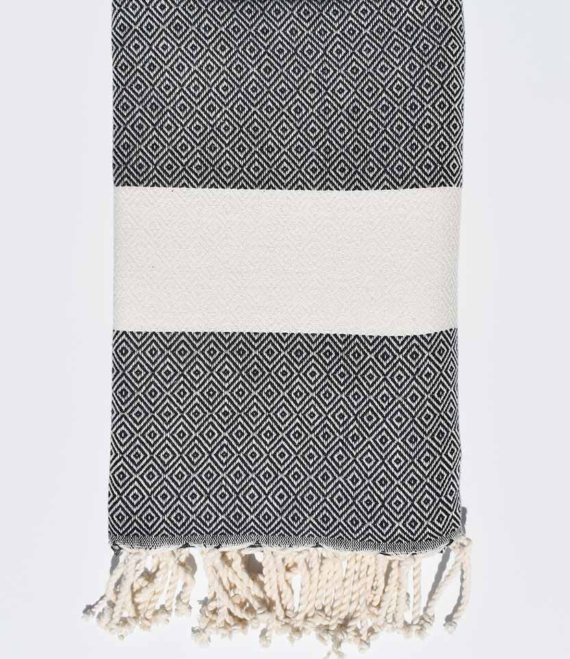 Fouta Diamant gris foncé Fouta Tunisia - 1