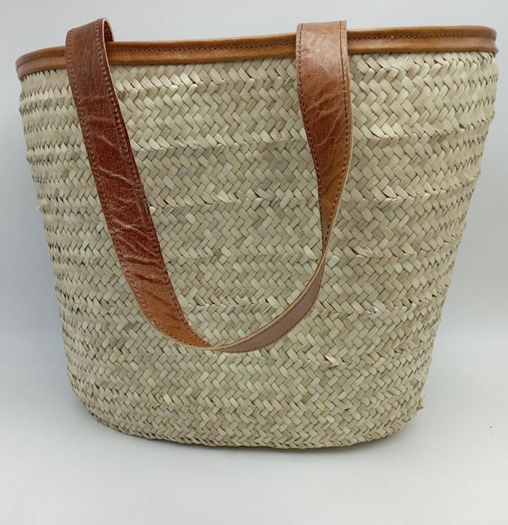 Couffin palmier anses cuir Fouta Tunisia - 3