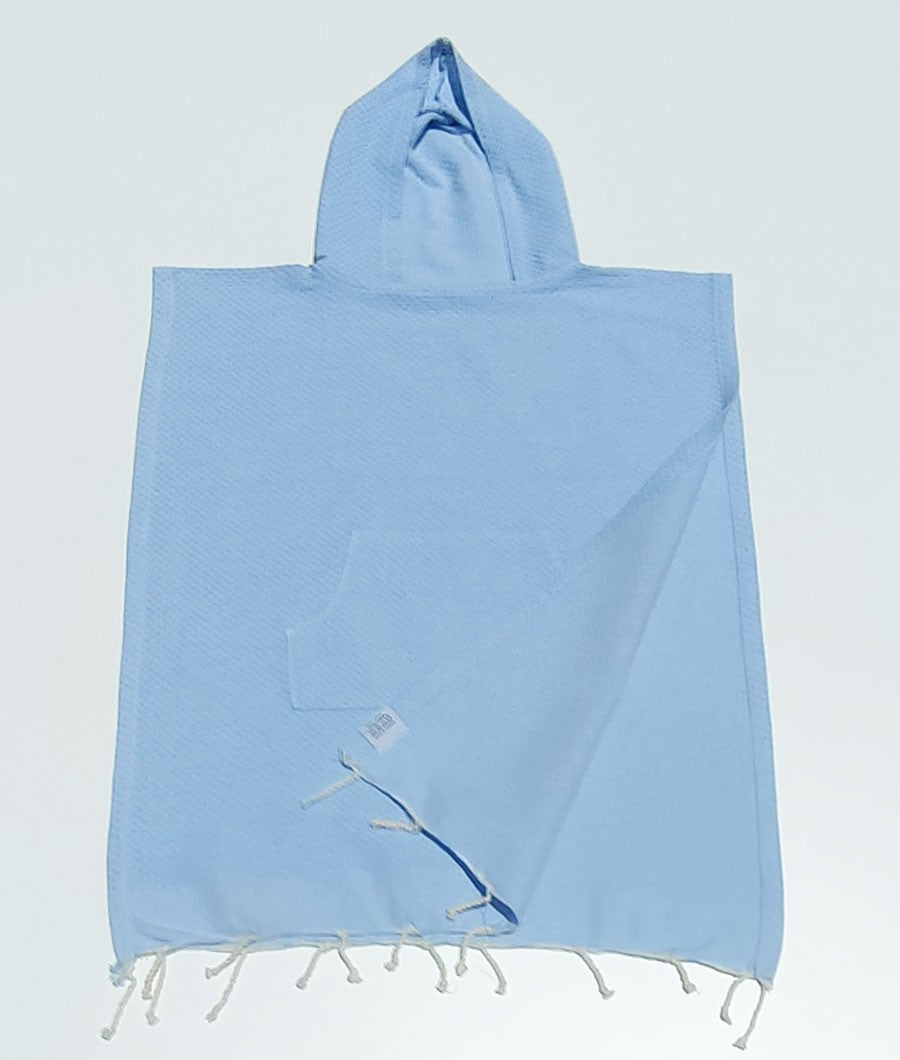 Poncho de plage enfant bleu ciel Fouta Tunisia - 2