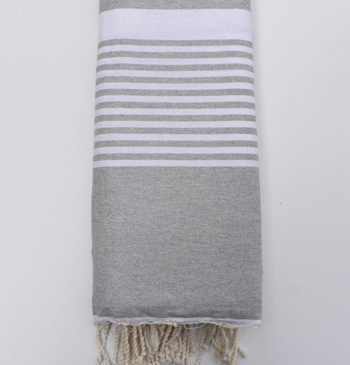 Jeté gris clair 1.5m*2.5m Fouta Tunisia - 4
