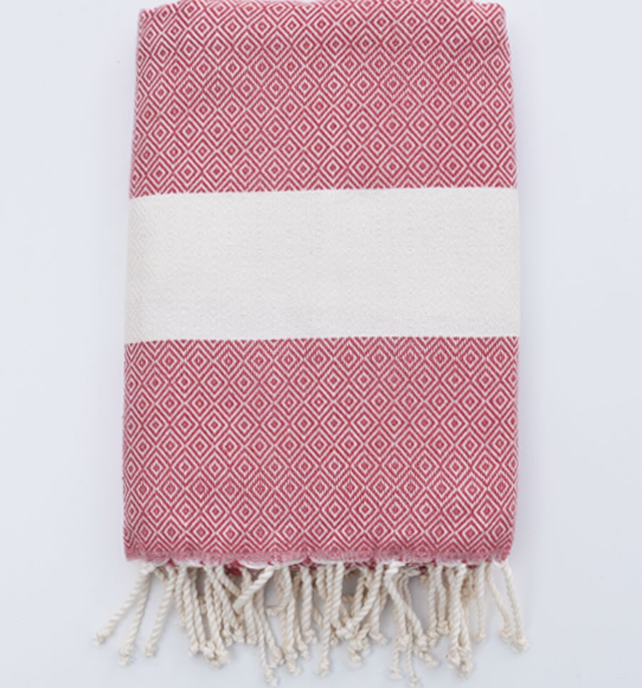 Fouta Diamant rose corail Fouta Tunisia - 1