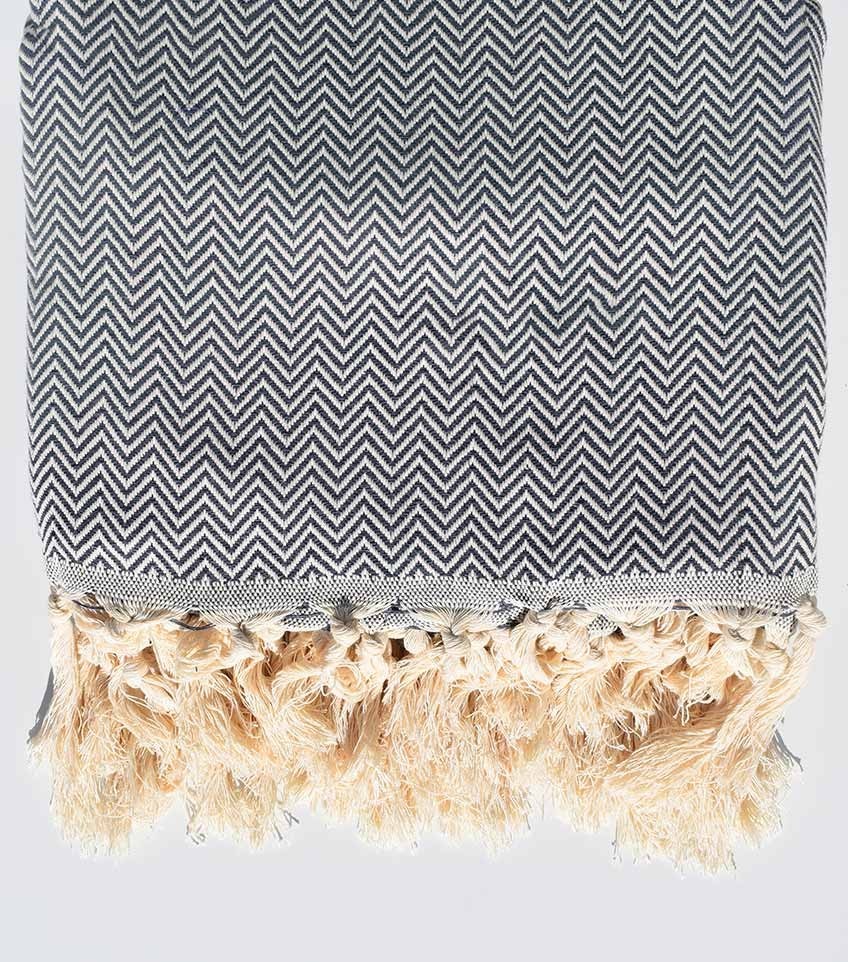 Plaid bleu guède 1.92*2.56 Fouta Tunisia - 1