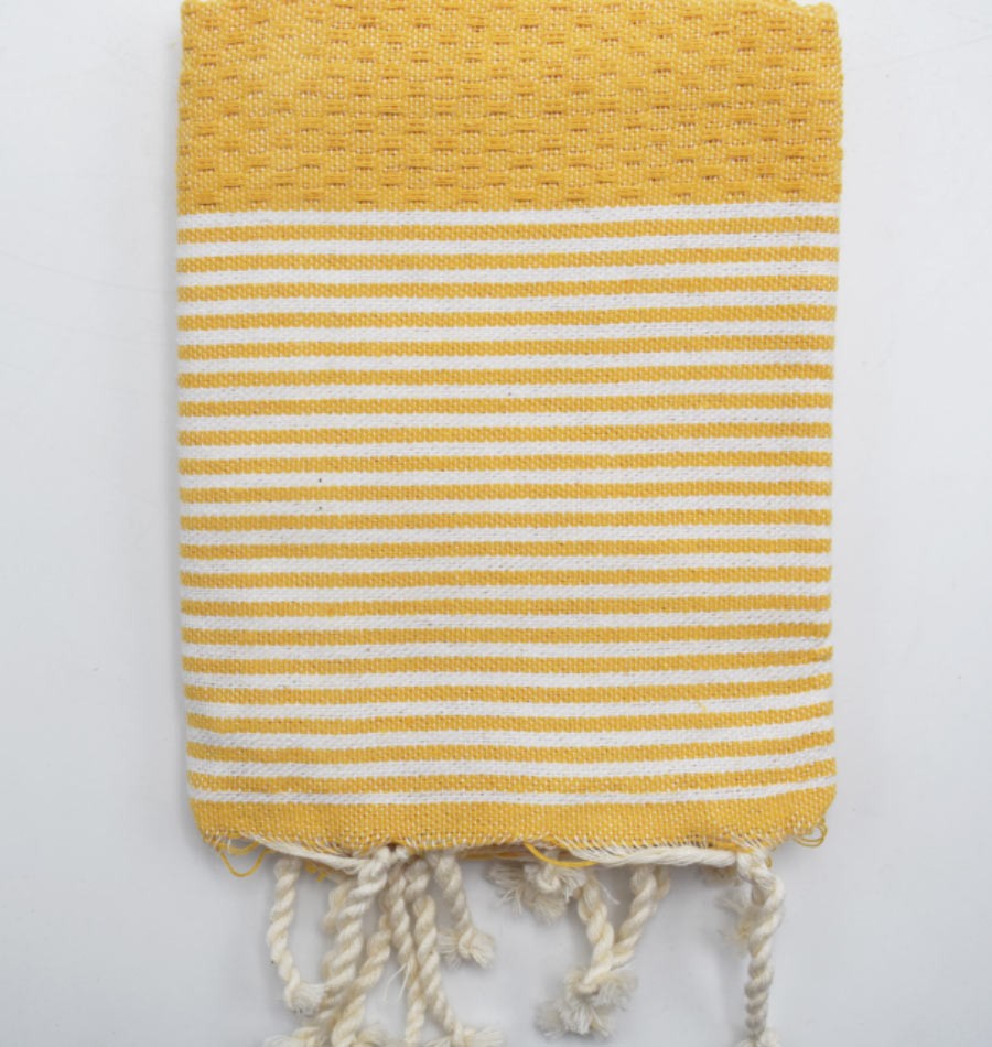 Serviette de table jaune ambre Fouta Tunisia - 1