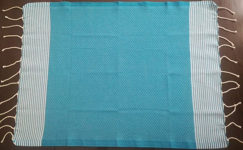 Serviette de table bleu clair avec rayures Fouta Tunisia - 2