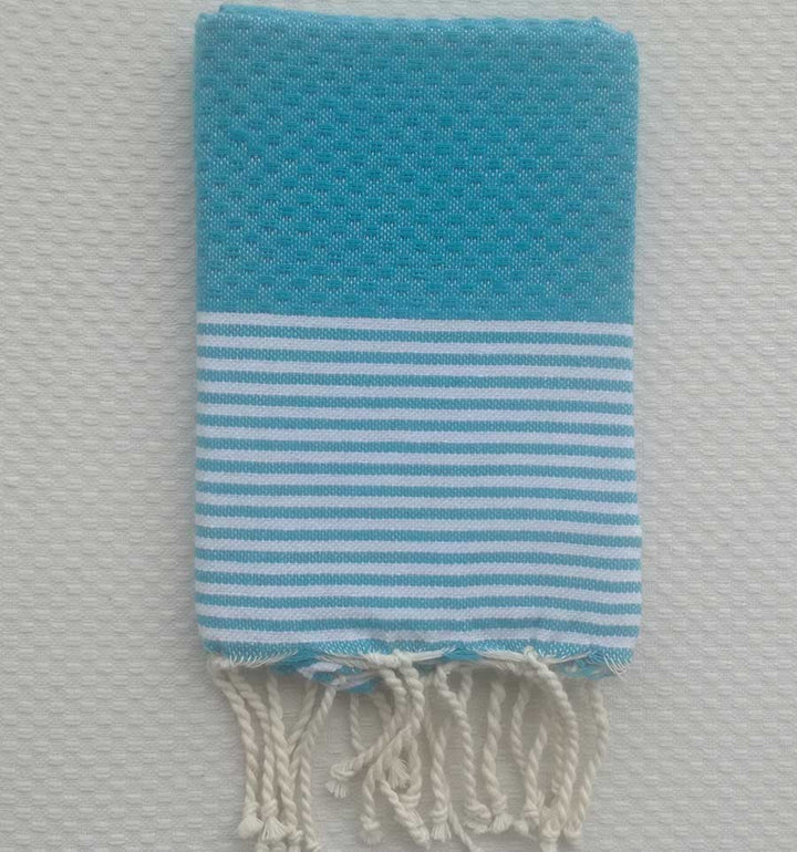 Lot de 10 serviettes de table bleu céleste Fouta Tunisia - 1