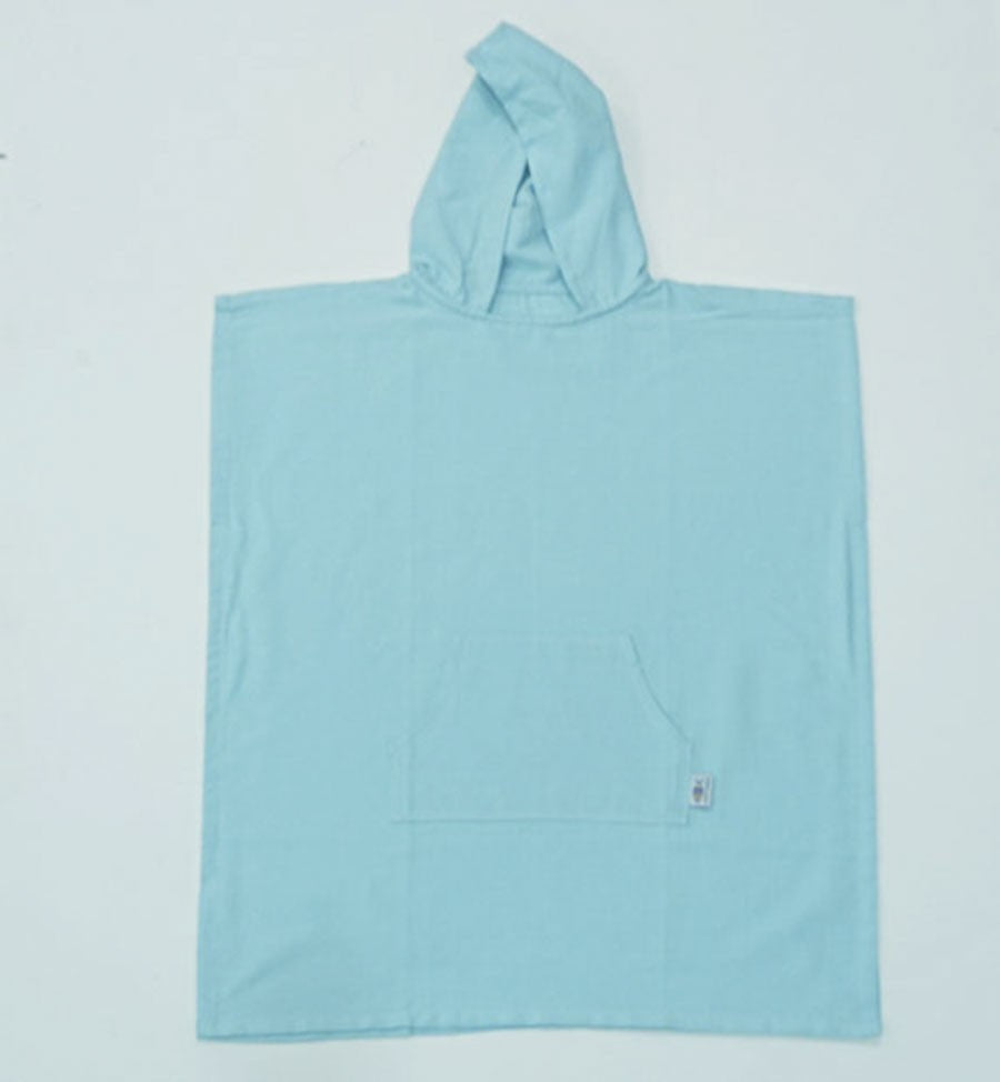 Poncho de plage bleu azur Fouta Tunisia - 1