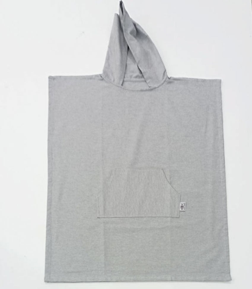 Poncho de plage gris Fouta Tunisia - 1