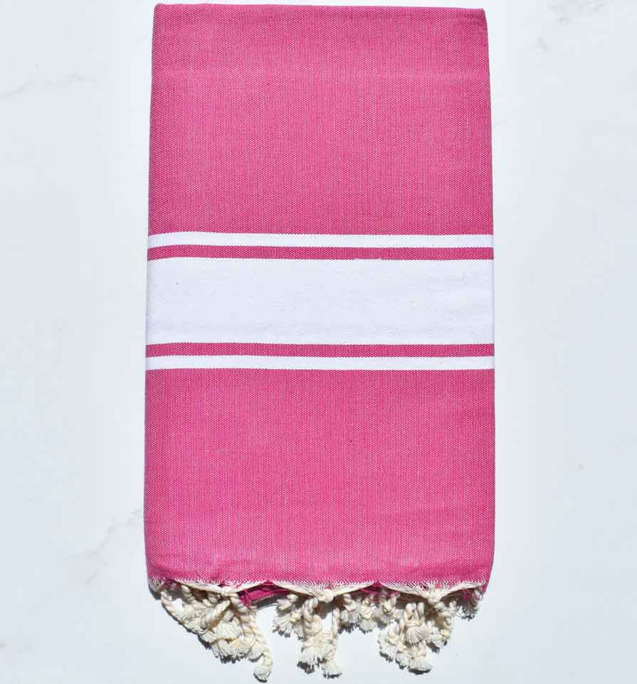 Fouta plate rose magenta foncé Fouta Tunisia - 1