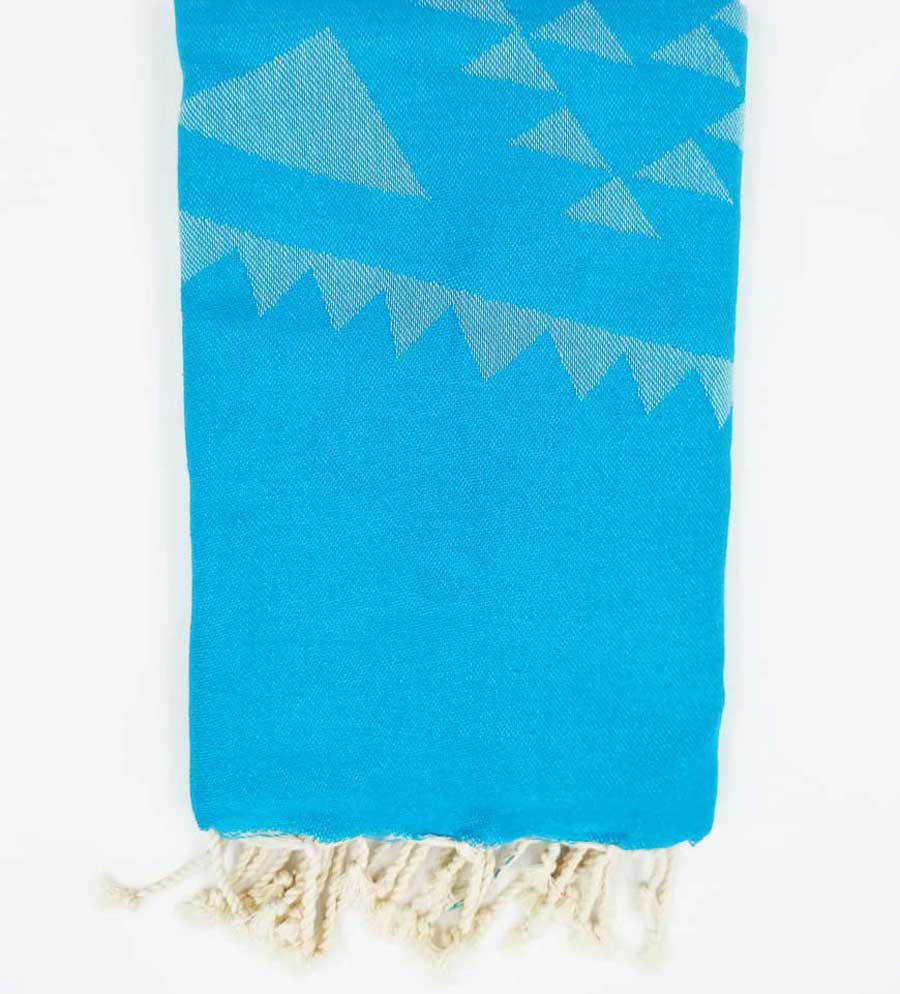 Fouta bohémian bleu azur Fouta Tunisia - 1