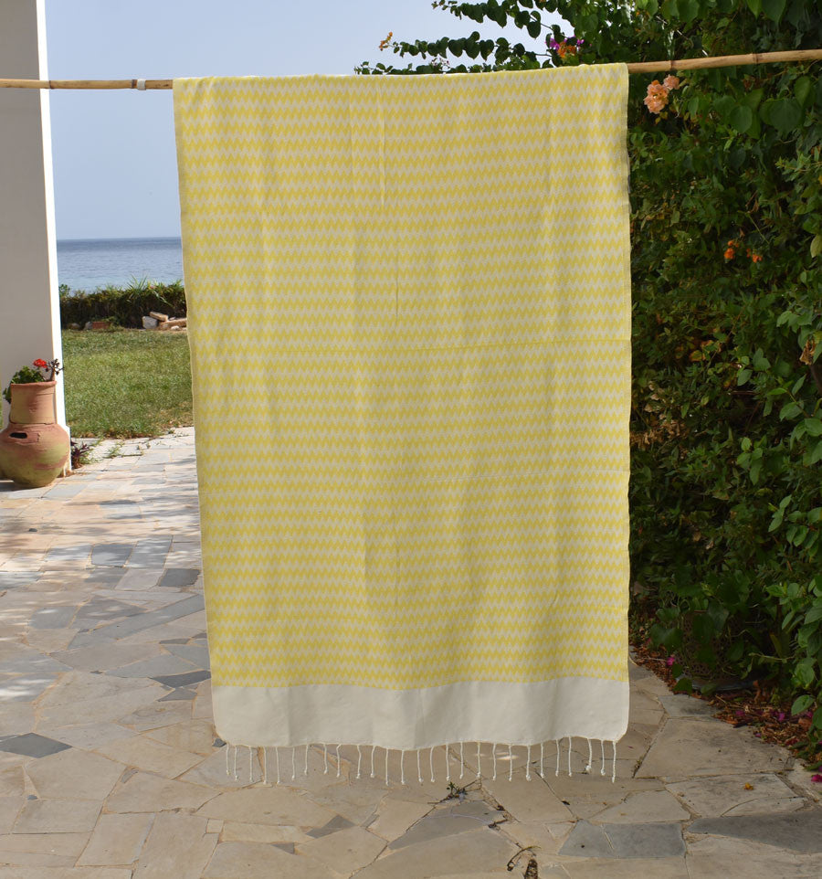 Fouta zigzag jaune soleil Fouta Tunisia - 2