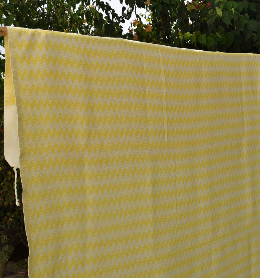 Fouta zigzag jaune soleil Fouta Tunisia - 3