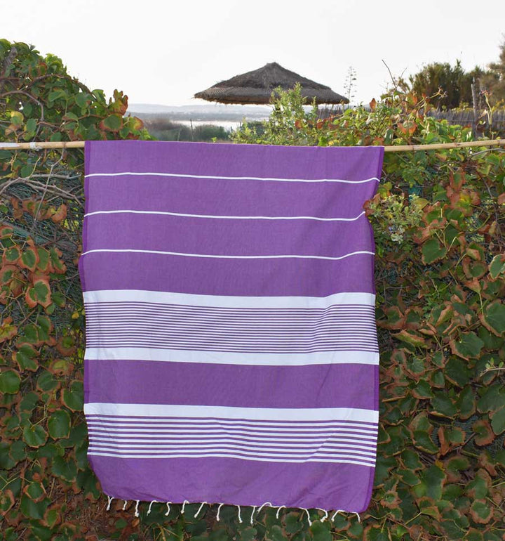 Fouta arthur violet avec rayures Fouta Tunisia - 3