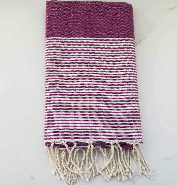 Fouta nid d'abeille violine Fouta Tunisia - 3