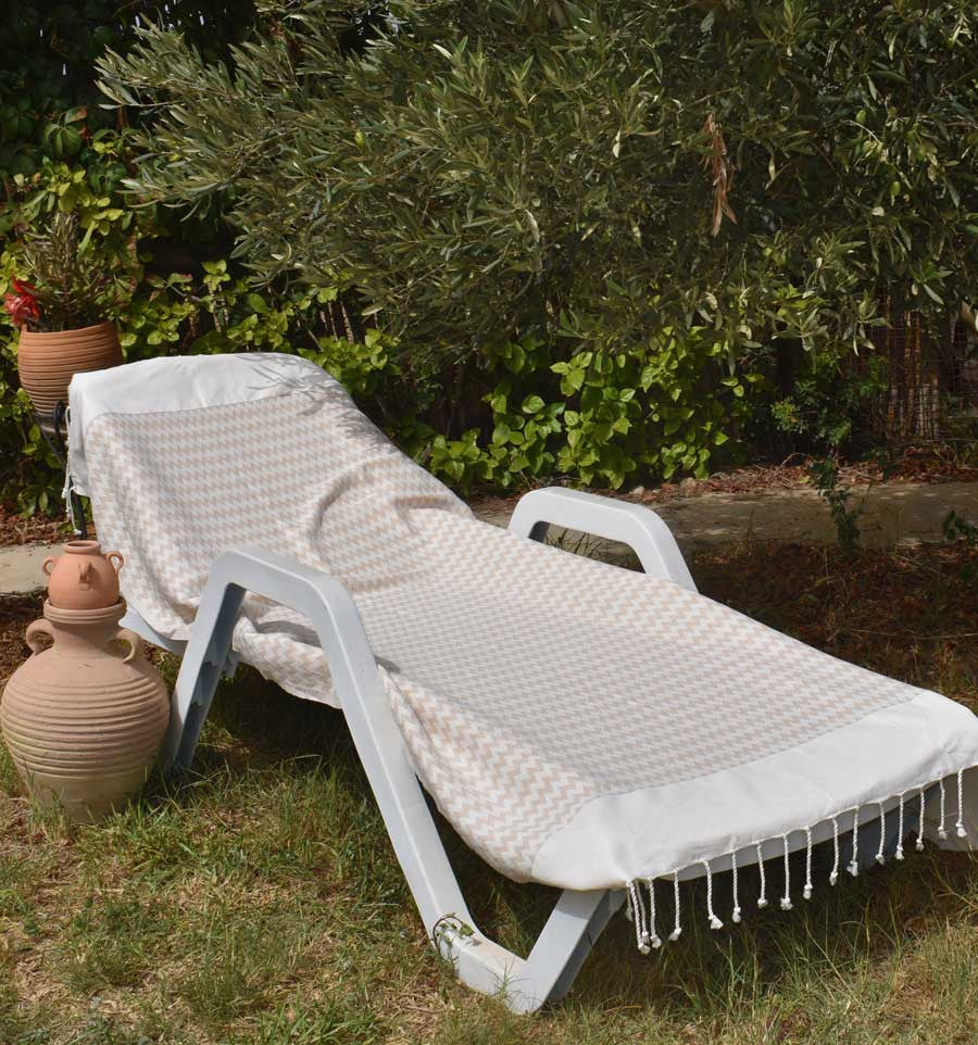 Fouta zigzag grège Fouta Tunisia - 4