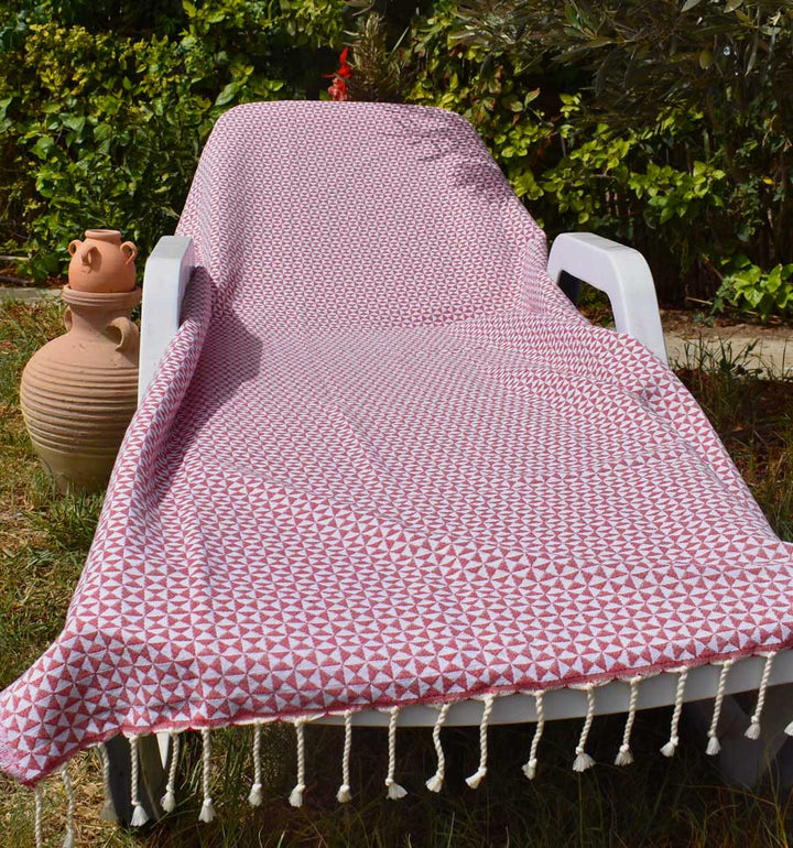 Serviette de plage papillon rouge Fouta Tunisia - 3