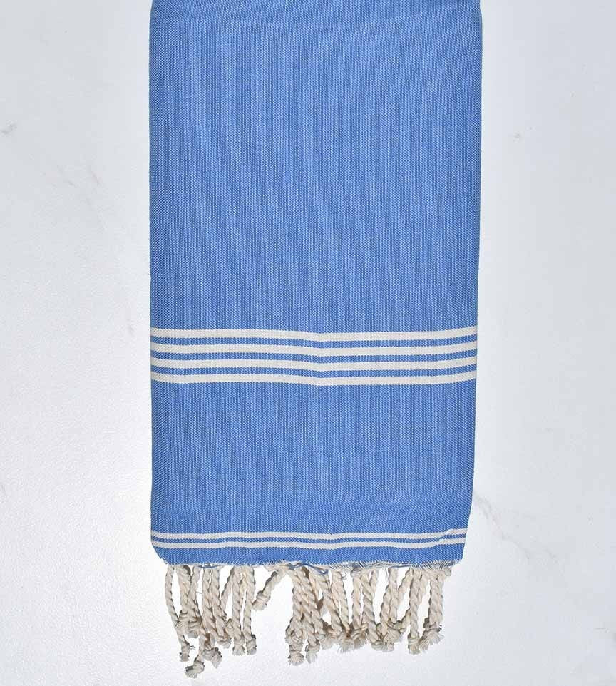 Fouta Mykonos en Coton Recyclé bleu roi Fouta Tunisia - 1