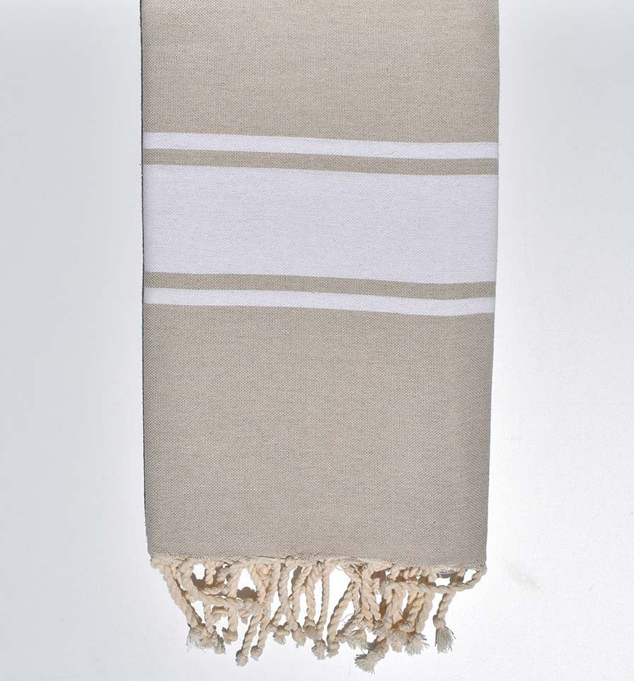 Fouta en Coton Recyclé beige Fouta Tunisia - 1