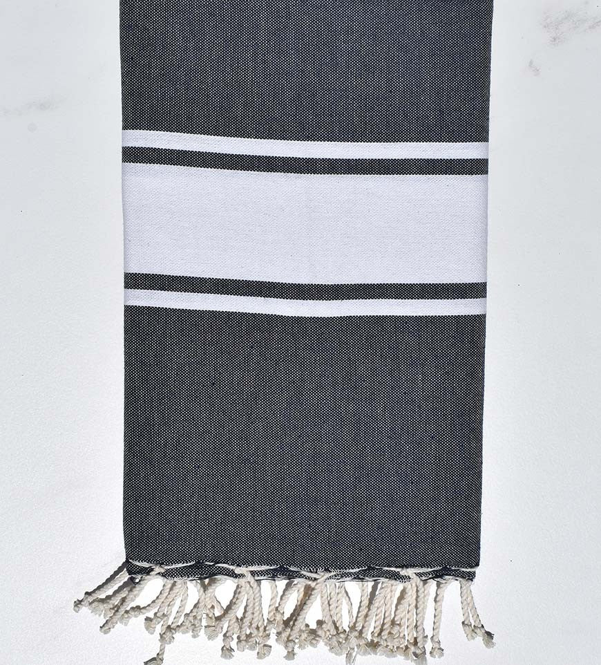 Fouta en Coton Recyclé Bleu Nuit Fouta Tunisia - 1